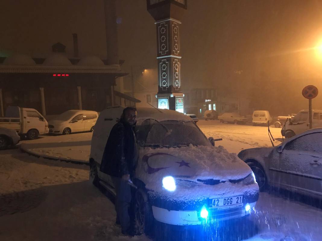 Konya'da özlenen manzara! Mevsimin ilk karı düştü 12